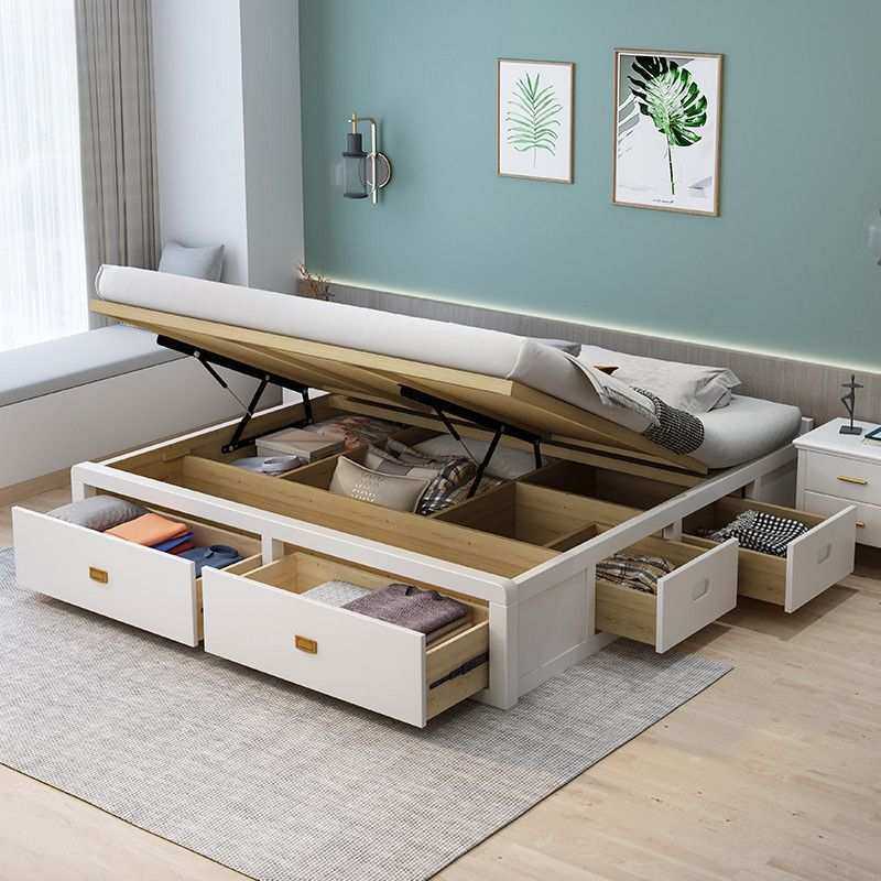 无床头榻榻米床地台全实木储物床家用省空间炕抽屉气压高箱双人床,淘宝优惠券,粉丝福利购,淘宝优惠卷