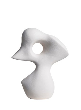 侘寂风抽象哑光陶瓷售楼部书架样板间玄关白假山软装饰品