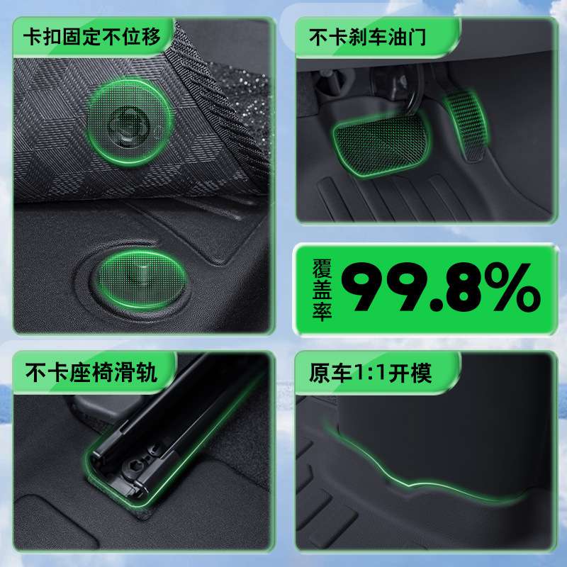 款极氪7X专车专用TPE脚垫后备箱垫内饰改装配件 - 图0