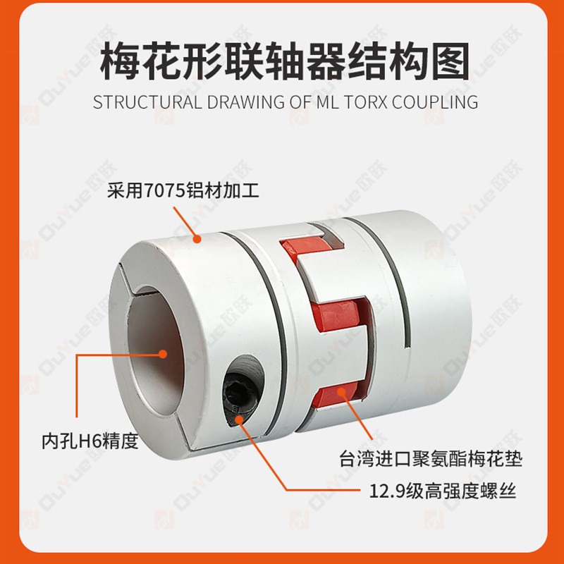 滚珠丝杆数控机车床铝合金梅花联轴器 伺服电机T弹性星型节连轴器 - 图2