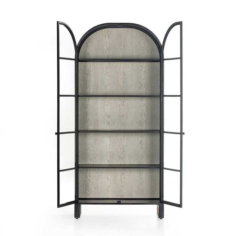 美式简约实木书柜客厅轻奢现代展示柜拱形储物柜墙边装饰柜全实木,淘宝优惠券,粉丝福利购,淘宝优惠卷