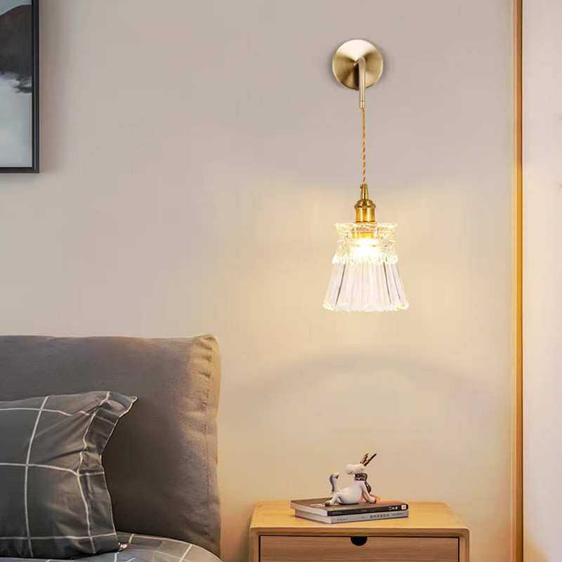 轻奢壁灯玻璃美式客厅高级感复古卧室床头灯楼梯简约酒店客房灯饰,淘宝优惠券,粉丝福利购,淘宝优惠卷