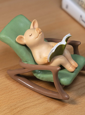创意动物摇椅摆i件可爱小青蛙庭院阳台造景桌面树脂家居装饰品礼