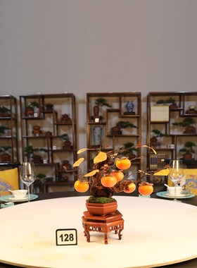 仿真柿子树餐桌多宝阁玄关造景花艺沙H发角几花架茶几茶台书桌摆