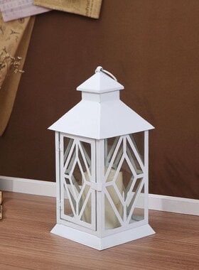 欧式复古酒吧马灯装饰氛围灯摆件创意烛台铁艺拍R摄道具灯庭院风