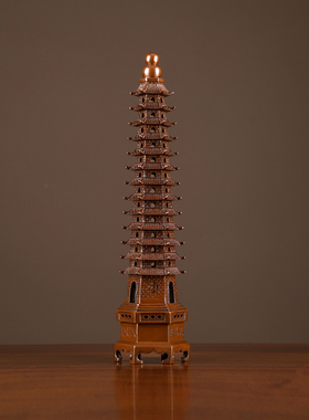 紫铜13层文昌塔摆件9九层送孩子礼物书房书桌面办U公室装饰工艺品