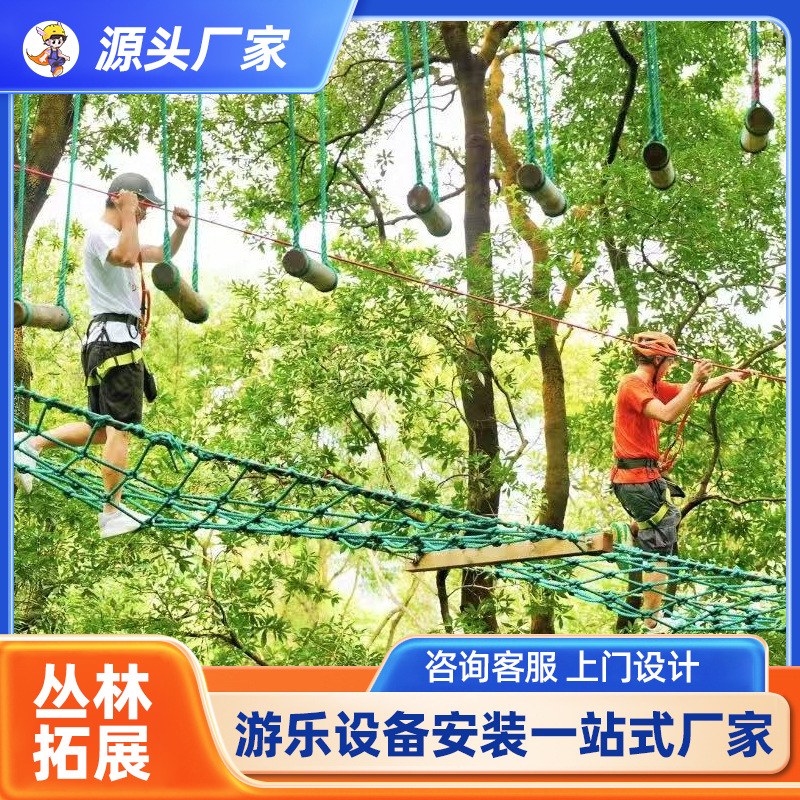 小勇士丛林探险拓展树上拓展项目景区攀爬游乐设备丛林绳桥设施 - 图0