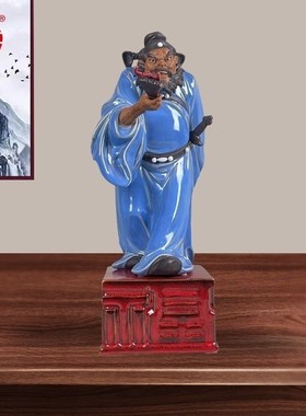 中式天师钟馗精致小摆件博古柜客厅玄关柜台办公室前台陶瓷装饰品