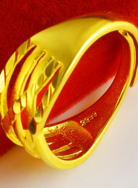 男女款饰品可调节活口黄金戒指