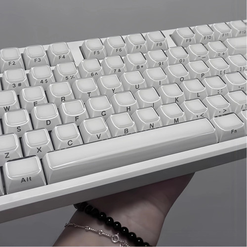 XVX水晶果冻白色侧刻PC键帽OEM高度wooting迈从Ace68 wooting60 - 图0