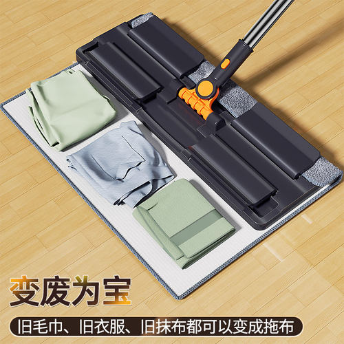 平板夹布拖把家用一拖净墩布夹抹布湿巾静电除尘拖布懒人拖地神器 - 图3