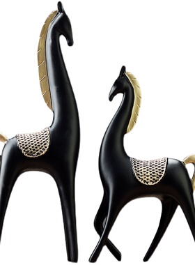 北欧招财情侣马摆件家居客厅入户玄关装饰品摆设乔迁新居开业礼品