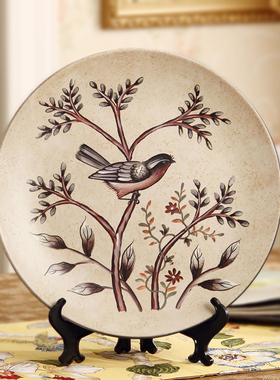 家居饰品创意酒柜装饰客厅摆件美式装饰品摆盘陶瓷摆设客厅工艺品