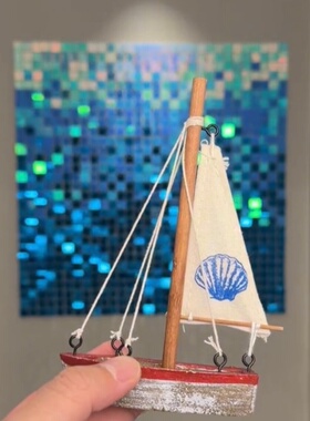 风动亮片海洋挂画客厅玄关摆件