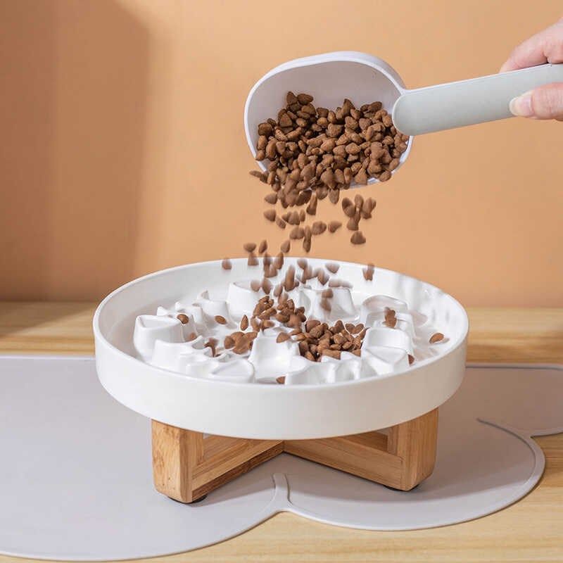 快速发货宠物慢j食碗陶瓷大口径缓食盆加高木架护颈饭盆猫咪零食,淘宝优惠券,粉丝福利购,淘宝优惠卷