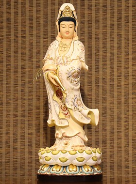 快速发货台湾整木香樟木手工v木雕观音佛像家用供奉观世音菩萨观
