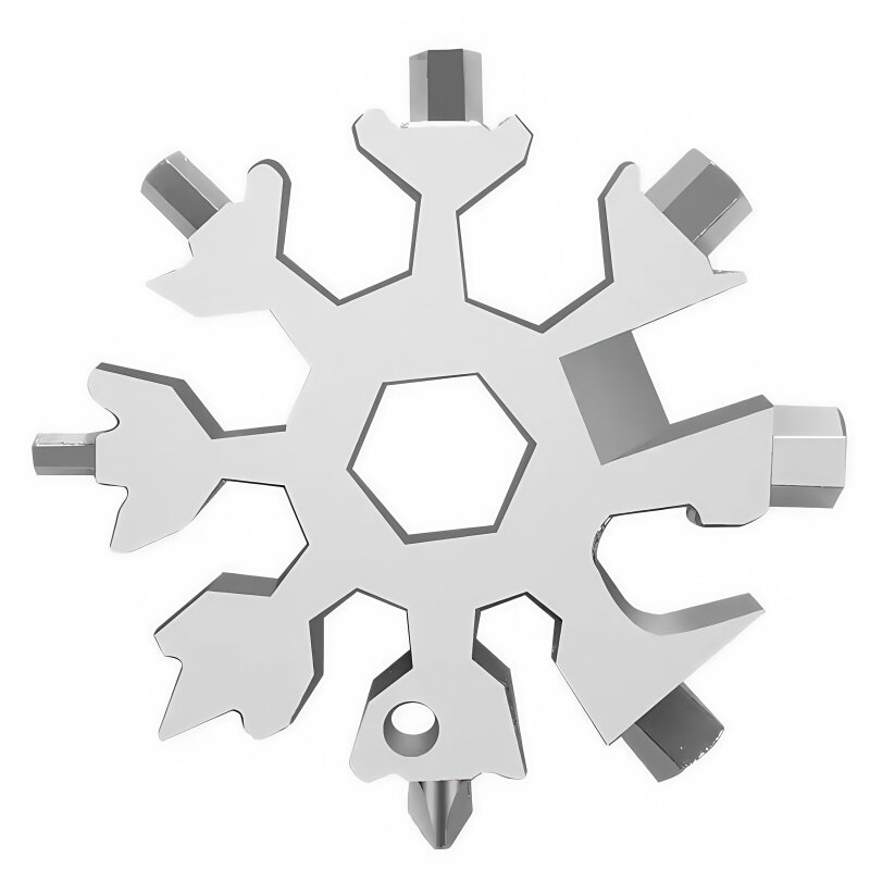 多功能雪花扳手钥匙扣便携式内六角厚高碳钢八角迷你扳手工具通用