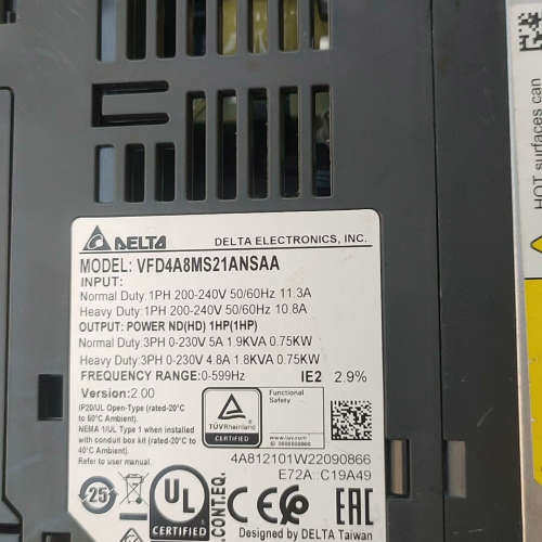 台达MS300变频器VFD4A8MS21ANSAA，220V议价 - 图0