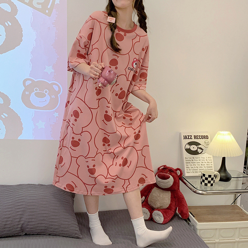 【清仓】条纹睡衣女夏天短袖短裤薄款小清新可爱家居服两件套装_MAOSHUI猫睡 品牌店_女士内衣/男士内衣/家居服-第2张图片-提都小院
