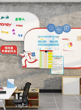 公告栏展示板磁吸式企业文化办公室墙面J装饰业绩司形象背景贴挂