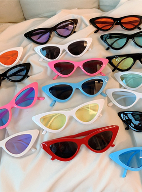 速发韩版迪复古蹦潮猫眼墨视近镜嘻哈太镜三角形