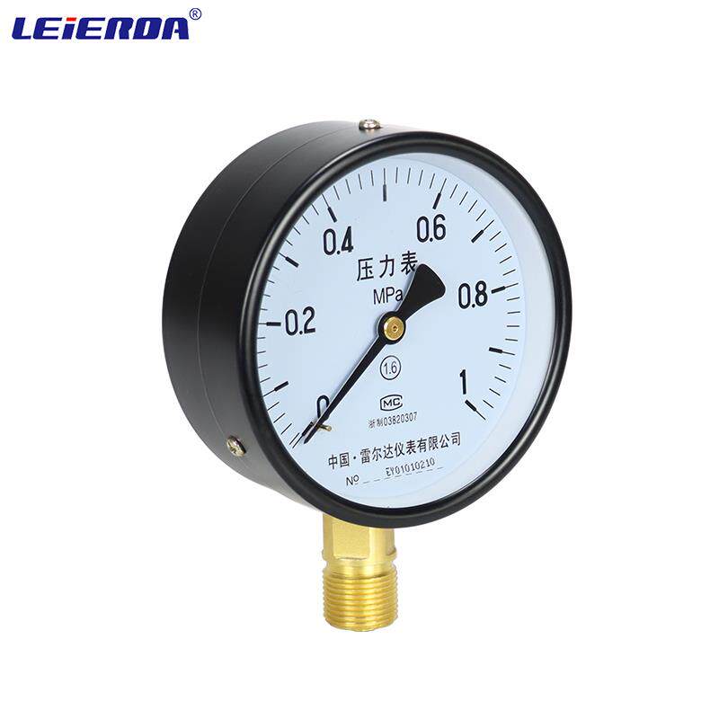 雷尔达 压力表Y-100 径向气压表自来水油压表真空负压表 0-1.6MPa - 图0