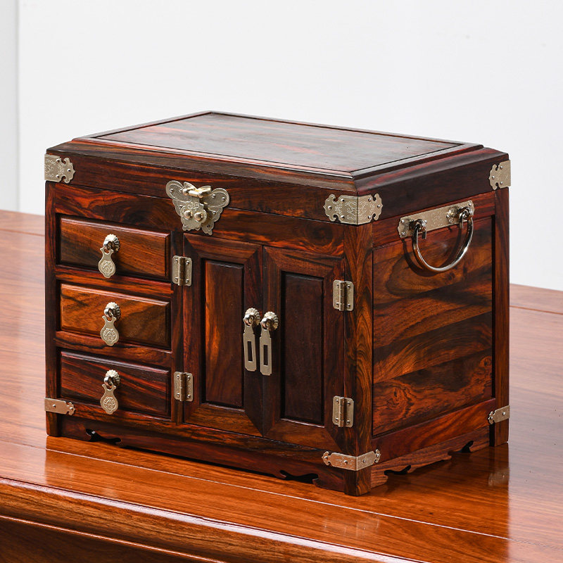 红木首饰盒新款i实木手饰收纳盒紫檀高档珠宝盒订婚结婚中式嫁妆,淘宝优惠券,粉丝福利购,淘宝优惠卷