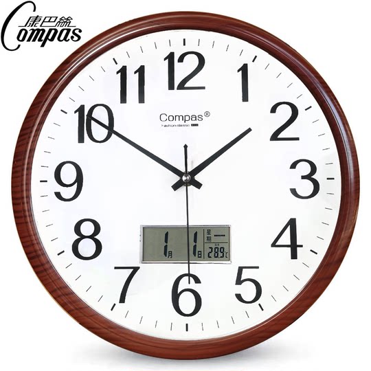 康巴丝钟表客厅挂钟简约时尚家用时钟挂表静音石英钟现代卧室挂钟