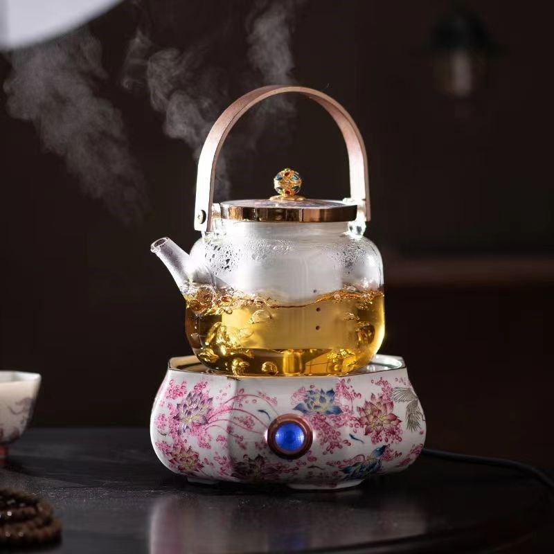 陶瓷珐琅彩电陶围炉蒸煮茶器套装玻璃养生烧Q水壶小型家用多功能,淘宝优惠券,粉丝福利购,淘宝优惠卷