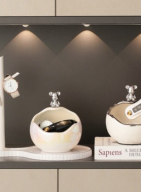 速发入户门口玄件放置物架收纳摆关轻奢档鞋柜客厅熊装饰品