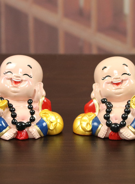 招财笑佛像大肚弥勒佛家用客厅五福临门摆件汽车车内保平安装饰品