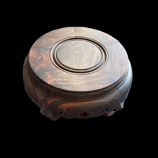 Laos rosewood crafts ornament base solid wood vase round low stool crafts base Cochin Dalbergia