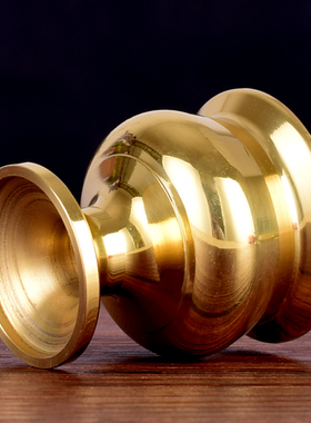 佛具铜供杯纯铜高脚光身家用拜神供奉佛前财神茶杯酒杯圣水净水杯