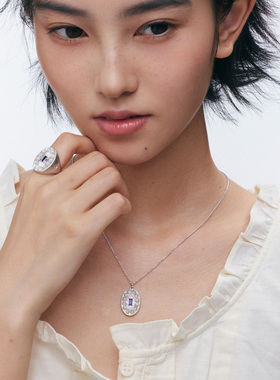 PDR Ripple系列尖晶石贝母吊坠S925银链锁骨链男女轻奢七夕节礼物