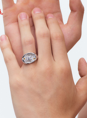 万妮达同款PDR Ripple系列纹理横椭圆宝石拉丝工艺戒指妇女节礼物