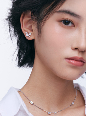 PDR 彩钻耳钉S925纯银耳饰女轻奢小众高级感精致有存在感吸睛配饰