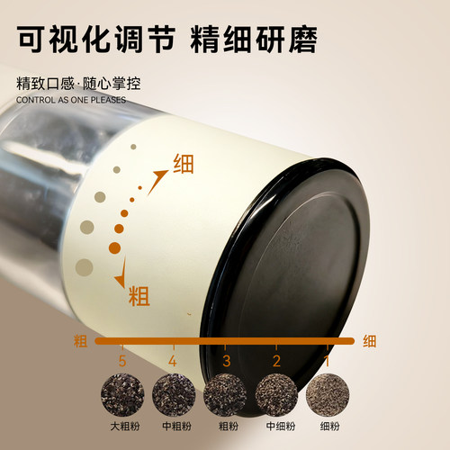 modoga电动胡椒研磨器海盐亚麻调料瓶黑胡椒厨房家用不锈钢研磨瓶 - 图1