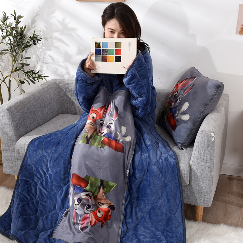 披肩式抱枕被子两用加绒加厚汽车沙发靠垫办公室午休空Z调被带袖,淘宝优惠券,粉丝福利购,淘宝优惠卷