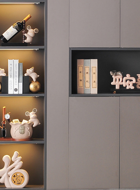 速发酒柜装饰件摆招财家品客厅轻奢展示柜工艺居开放柜红酒架