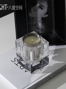 金属水晶皮e革高级摆件样板间床头柜书架6寸7寸马毛相框蜡烛杯装