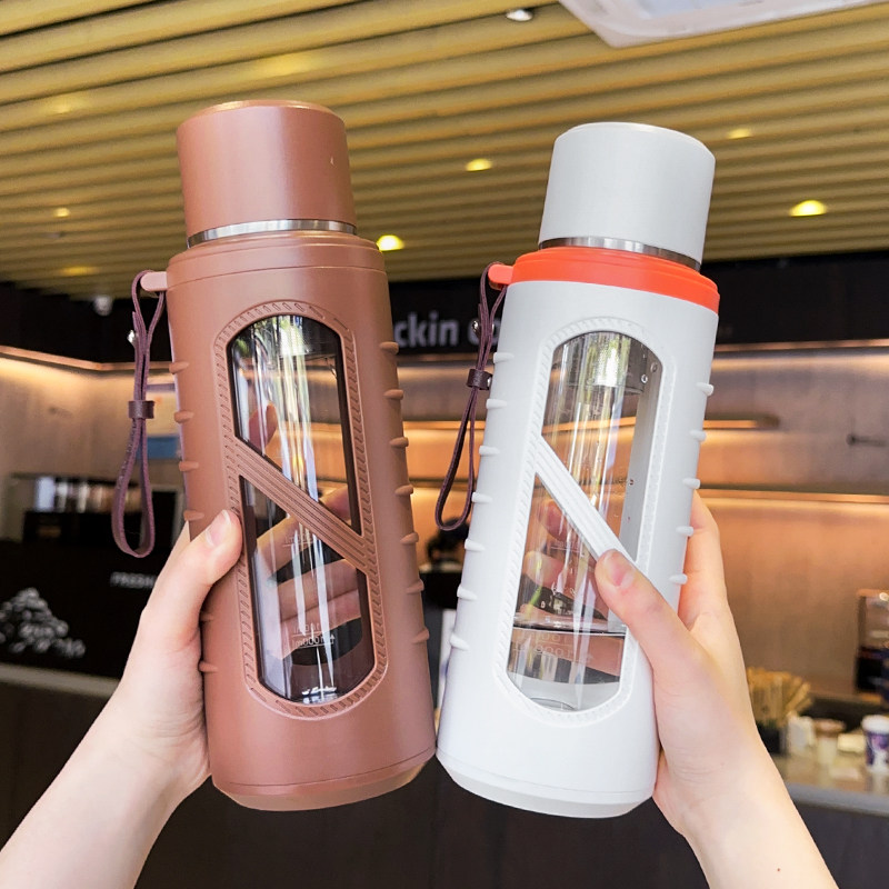 男士高档玻璃f杯加厚带盖带刻度大容量女士茶水分离泡茶养生水杯,淘宝优惠券,粉丝福利购,淘宝优惠卷