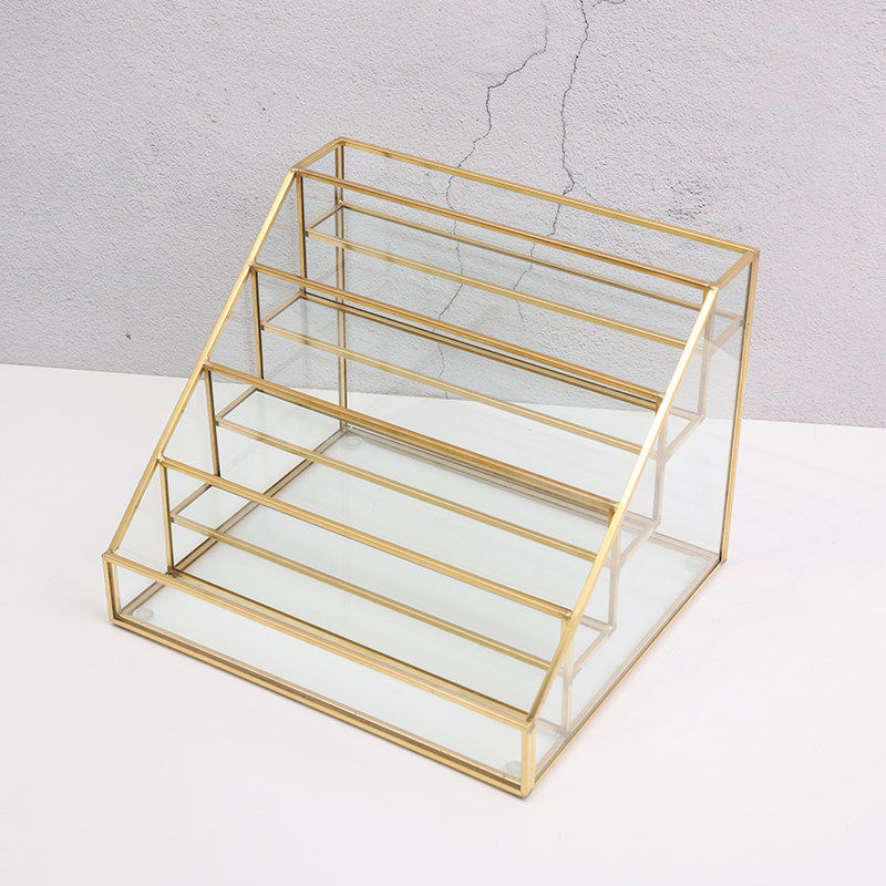 金边玻璃粉饼眼影盘展示架腮红口红整理盒美甲店桌面化妆品收纳盒,淘宝优惠券,粉丝福利购,淘宝优惠卷