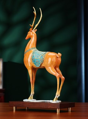 黄铜鹿摆件《青云直上鹿》家居客厅办公室装饰品开业领导朋友礼品