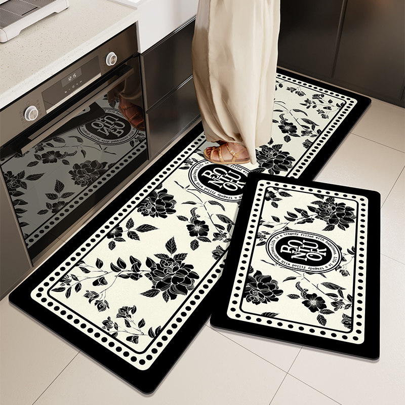 法式地垫厨房专用长条地毯防油防水耐脏防滑家用可擦免洗脚垫定制,淘宝优惠券,粉丝福利购,淘宝优惠卷