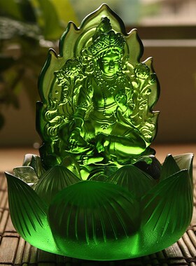 速发古度琉璃绿法母家像吊坠莲花供佛烛台底座佛供品佛居