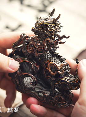 速发铜麒件摆麟办公室迁居饰品桌面小物件乔家新居客厅装饰礼