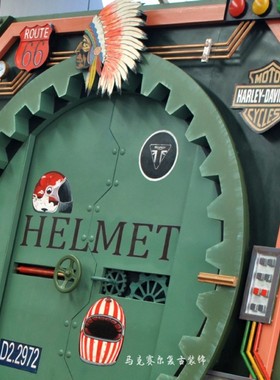 定制工业风齿轮大门铁制商铺对开门机械效果酒吧餐厅个性网红门