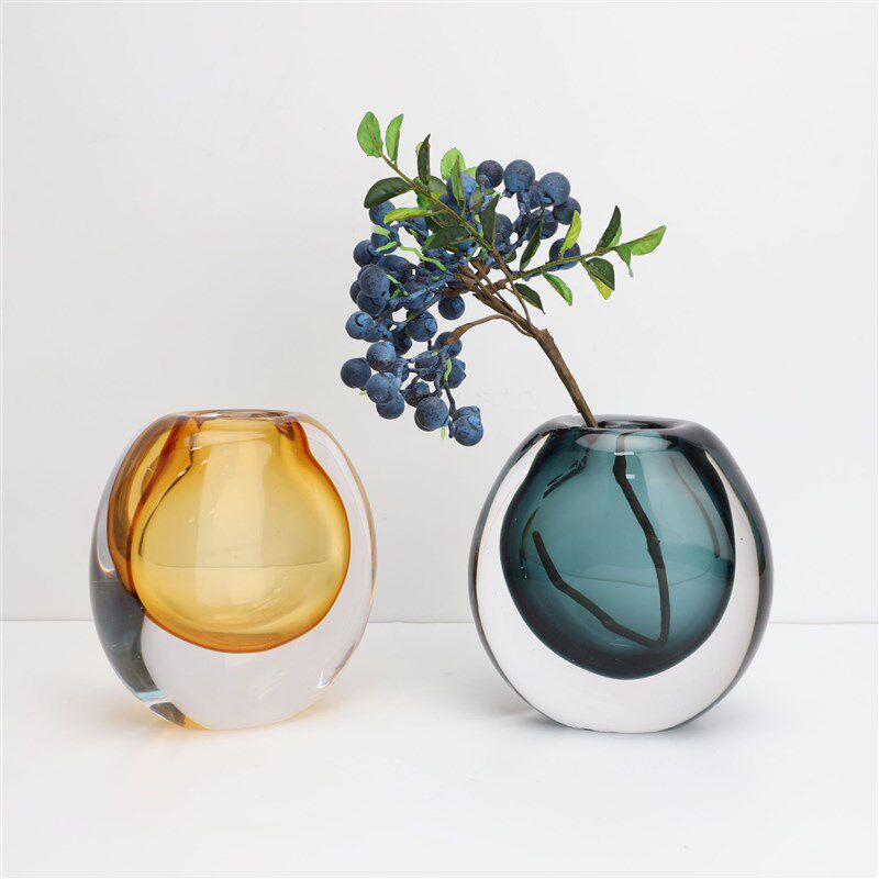 轻奢琉璃花瓶创意样板房软装客厅摆件桌面插花艺玻璃水晶花器,淘宝优惠券,粉丝福利购,淘宝优惠卷