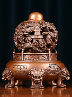 紫铜九转乾坤鼎摆件装饰品时来运转客厅办公室公司开业乔迁礼品