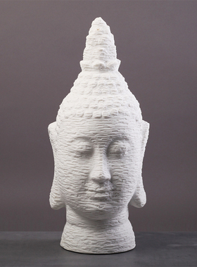 极速新中式佛首博古架禅意雕塑佛头摆设客厅书房桌面玄关雕像佛像